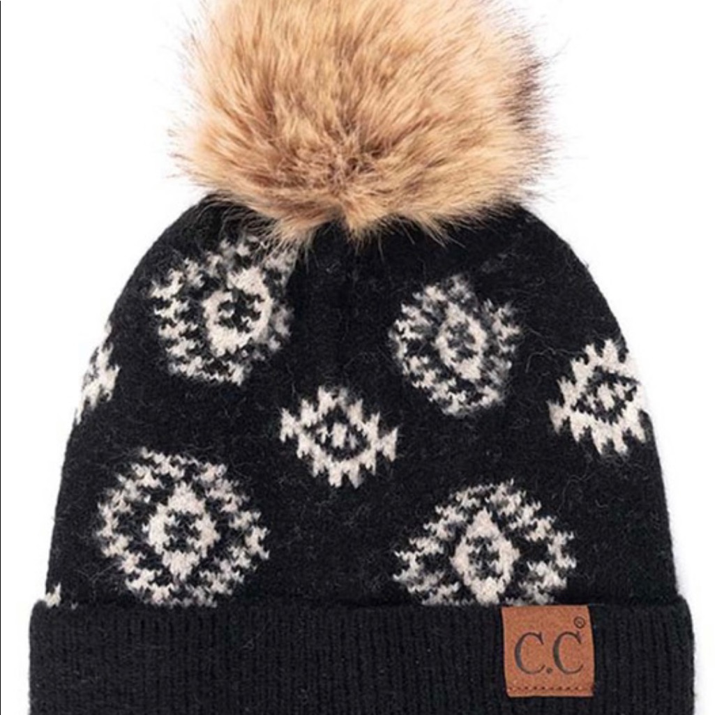 Cc Brand Diamond Pom Beanie